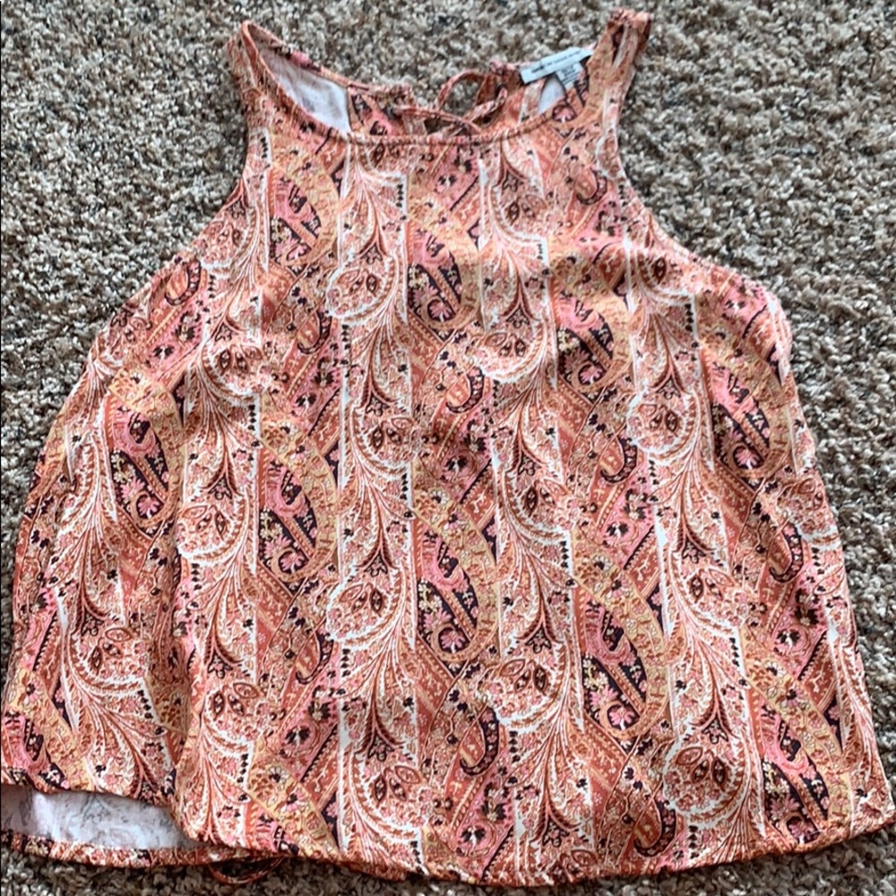 NWOT lace up back tank
